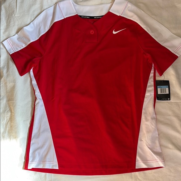 Nike Softball Women’s M Red and White Athletic Shirt New W w Tags (B1e) - Picture 1 of 6